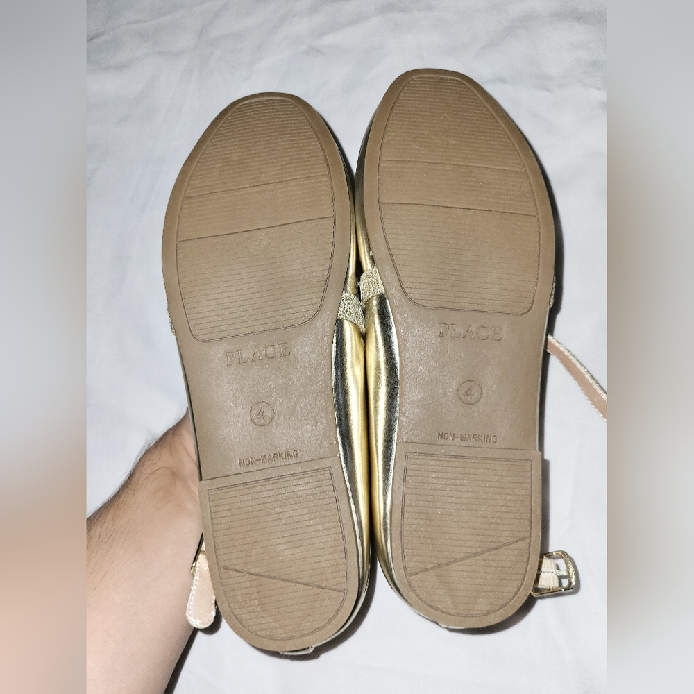 The Childrens Place Gold Flats Elegant Loafers - Picture 2 of 2